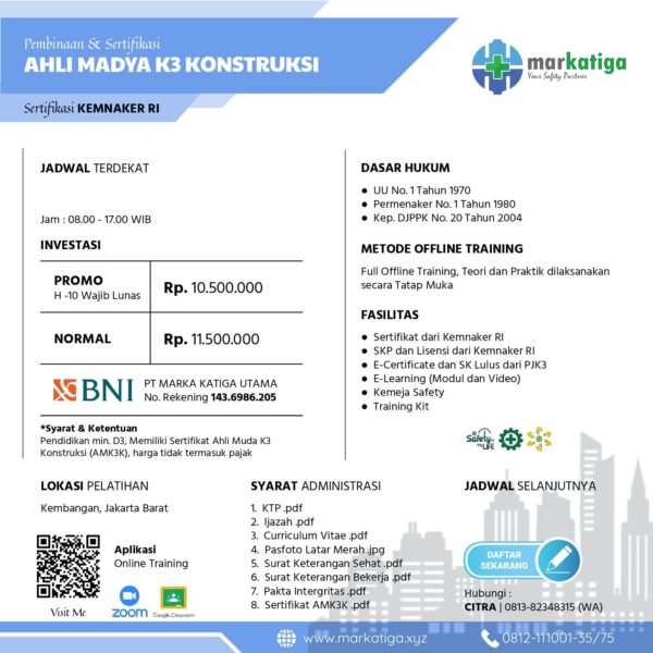 Ahli Madya K3 Konstruksi
